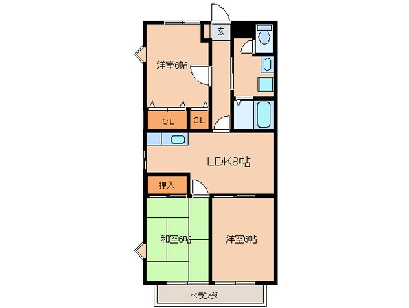 ハッピ－タウンの物件間取画像